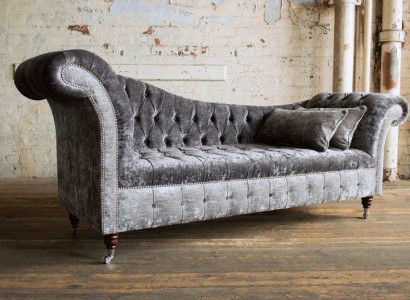 Gray Chesterfield Couch Sofa Upholstered 3-Seater Couches Seating Suite Sofas New